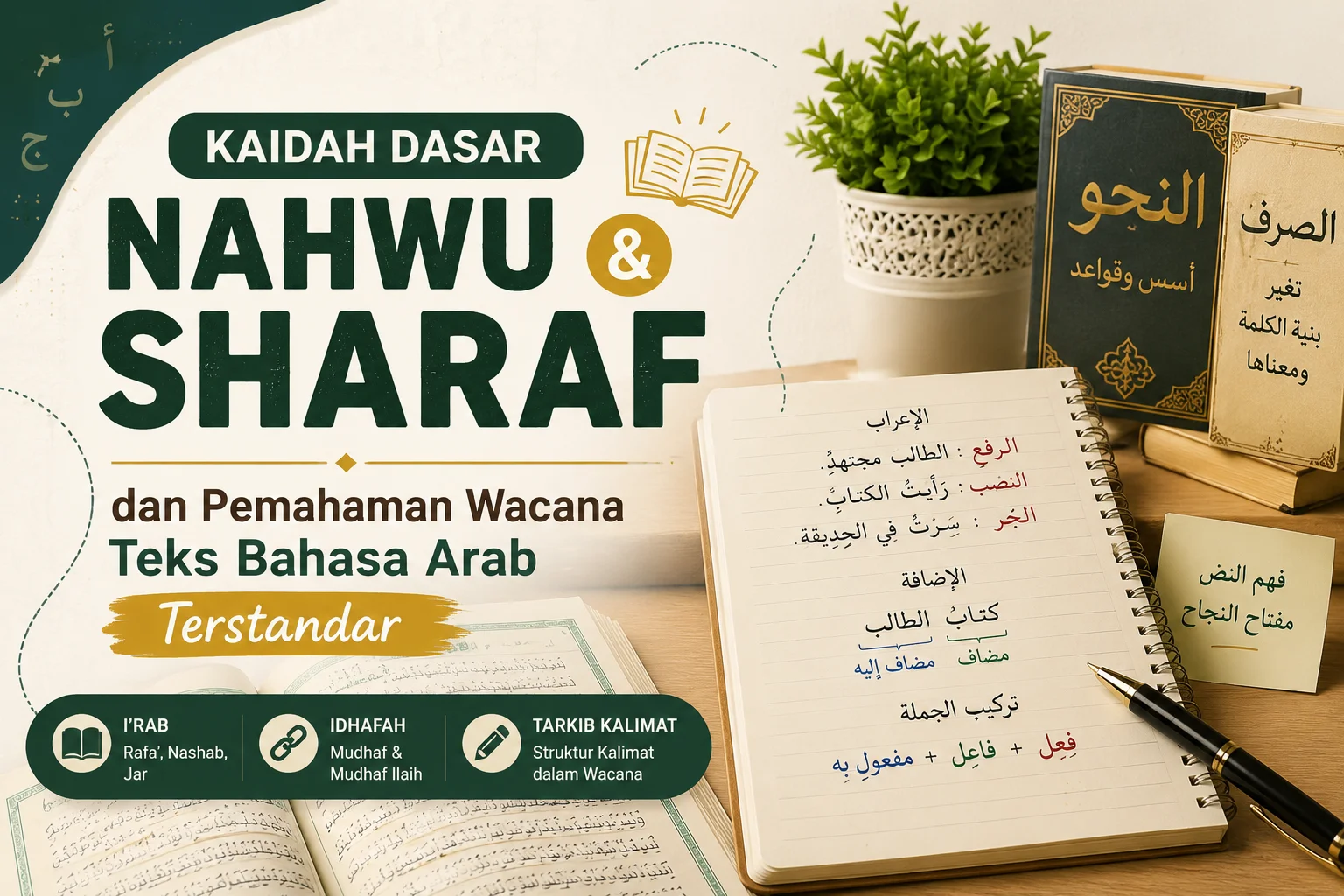 Kaidah dasar nahwu sharaf dan pemahaman wacana teks Bahasa Arab terstandar